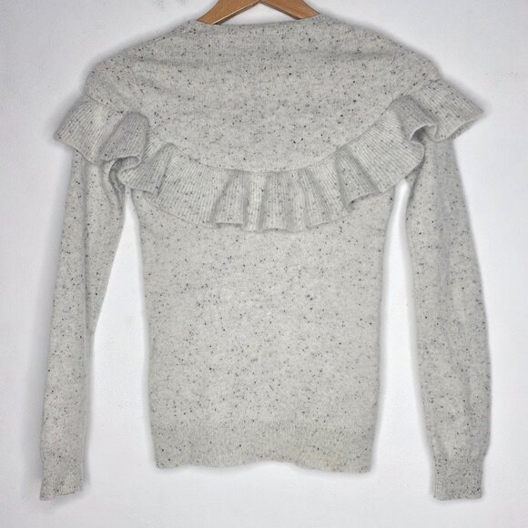 Antonio Melani 100% Cashmere Gray Ruffle Long Sleeve Sweater Women's XS - Picture 2 of 6